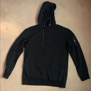 Men’s quarter zip hooded sweater, never worn